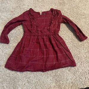 Art Class Maroon Ruffle Long Sleeve Dress